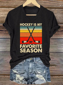 V Neck Hockey Is My Favorite Season T-shirt
