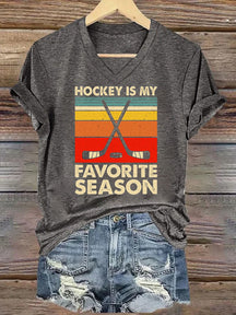 V Neck Hockey Is My Favorite Season T-shirt