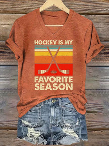 V Neck Hockey Is My Favorite Season T-shirt