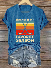 V Neck Hockey Is My Favorite Season T-shirt