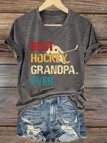 V Neck Best. Hockey. Grandpa. Ever. T-shirt