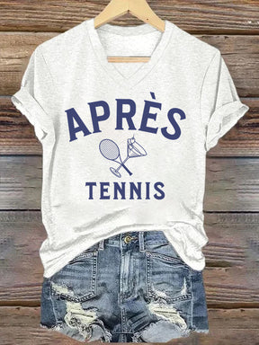 V Neck Apres Tennis T-Shirt