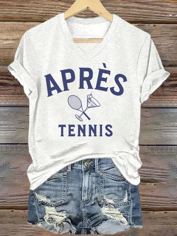 V Neck Apres Tennis T-Shirt