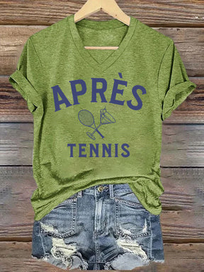 V Neck Apres Tennis T-Shirt
