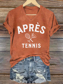 V Neck Apres Tennis T-Shirt