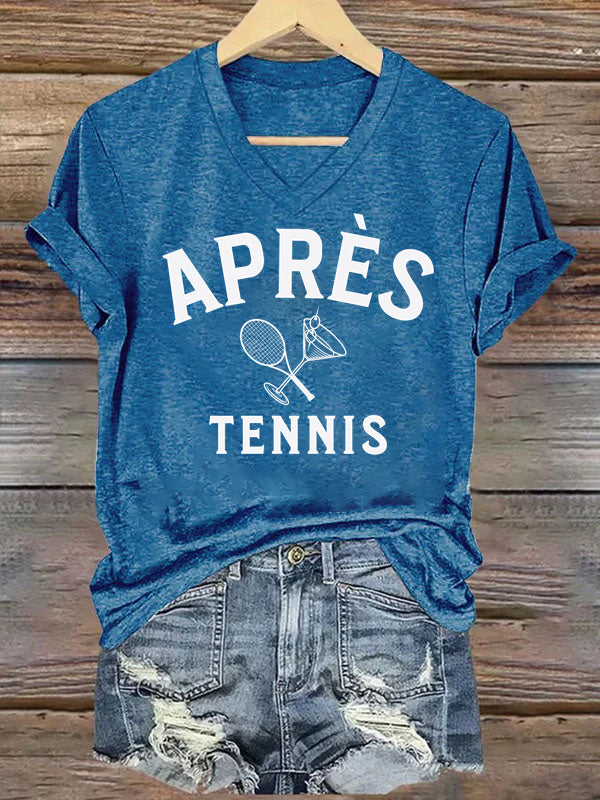 V Neck Apres Tennis T-Shirt
