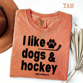 Comfort Colors® I Like Dogs And Hockey T-shirt