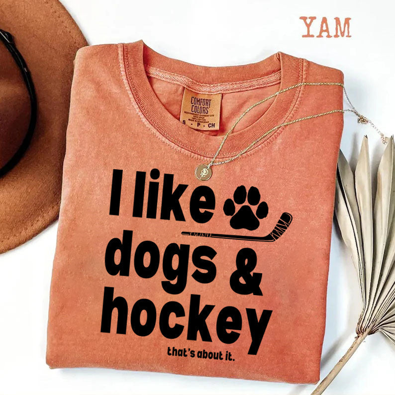 Comfort Colors® I Like Dogs And Hockey T-shirt