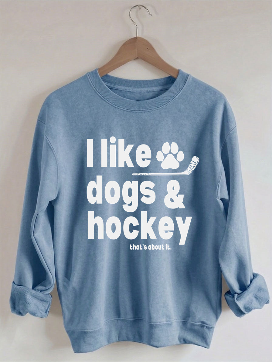 Comfort ColorsI Like Dogs And Hockey Sweatshirt
