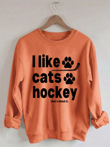 Comfort ColorsI Like Cats And Hockey Sweatshirt