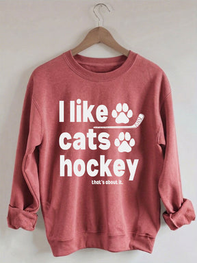 Comfort ColorsI Like Cats And Hockey Sweatshirt
