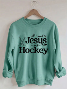 Comfort Colors Comfort Colors All I Need Is Jesus And Hockey Sweatshirt