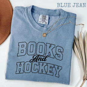 Comfort Colors Books And Hockey T-shirt