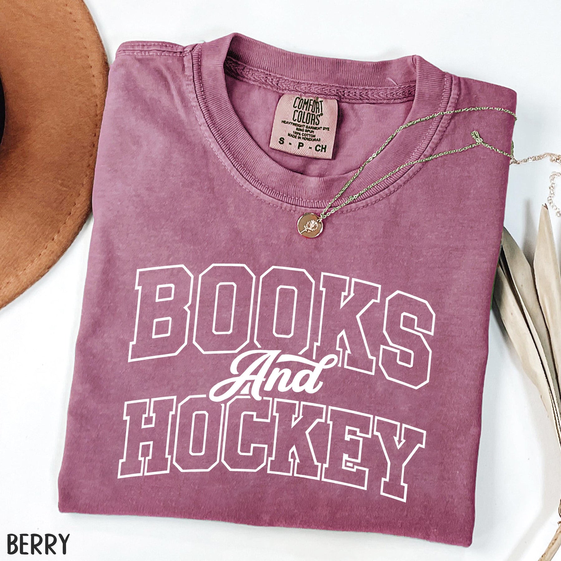 Comfort Colors Books And Hockey T-shirt