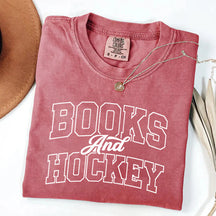 Comfort Colors Books And Hockey T-shirt