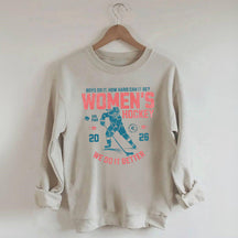 Hockey Lover Merch Feminist Women's Hockey Fan Sweatshirt