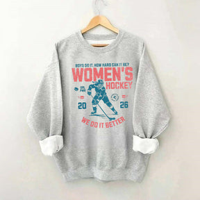 Hockey Lover Merch Feminist Women's Hockey Fan Sweatshirt