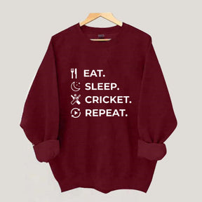Eat Sleep Cricket Repeat Sweatshirt