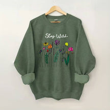 Sweat-shirt à fleurs sauvages Stay Wild