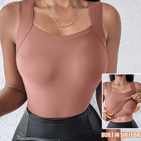 🏆Special Price $24.98!!💐Women's U Neck Tank Tops with Built-In Bra