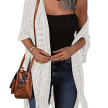 Womens Knit Cardigan Oversized Open Front Outwear New Spring & Summer Hollow Out Crochet Tassel Lightweight Kimonos Sweater Outdoorfun 2026 Womenswear Overall Style Knitwear Piece Tops thin