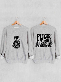 Women's Fuck Around And Find Out Reversible Print Sweatshirt