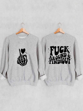 Women's Fuck Around And Find Out Reversible Print Sweatshirt
