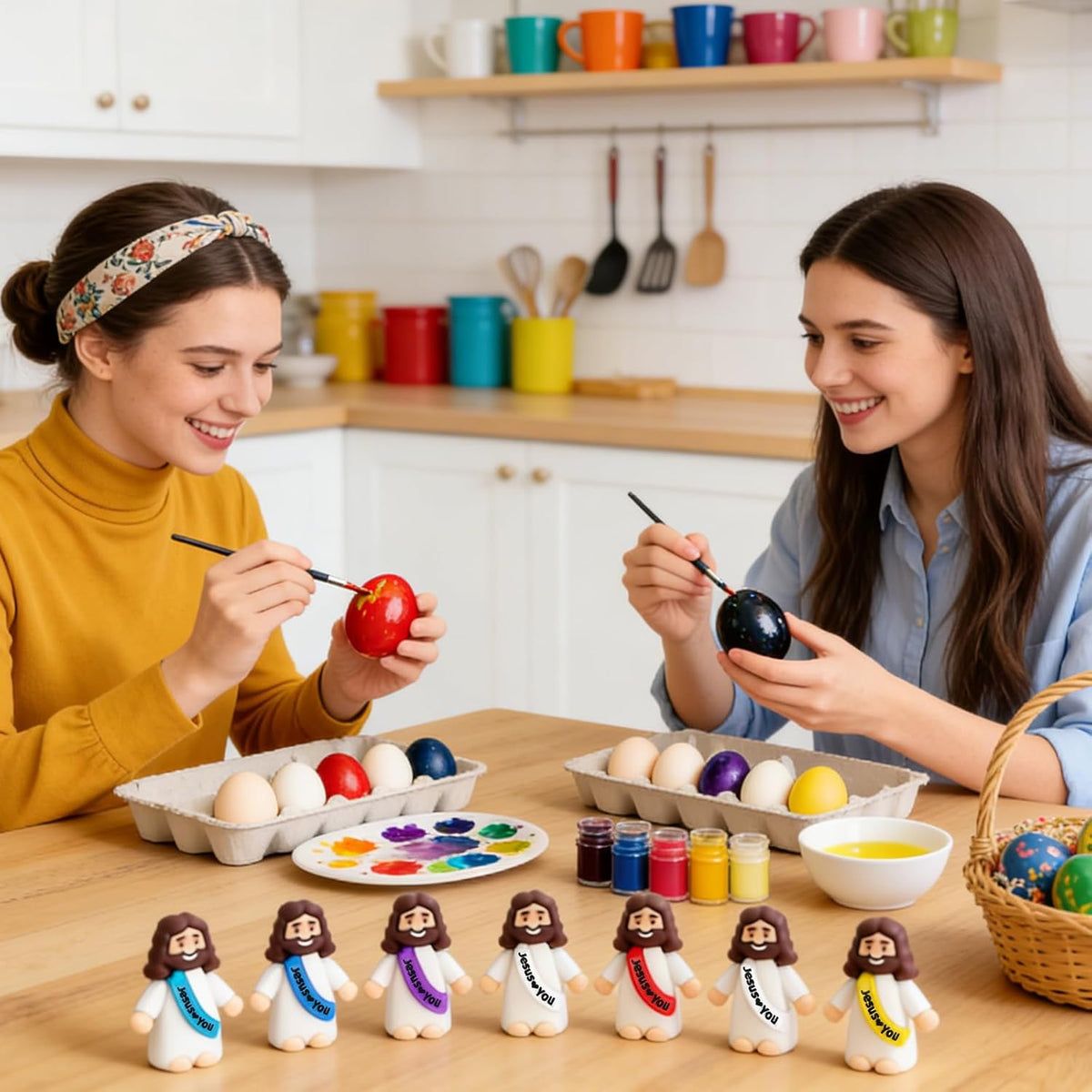 🔥 Little Jesus Figurines in Bulk, Pocket Jesus Loves You, Jesus Small Figures, Little Tiny Jesus Figures for Church Christmas Party Favors Baptism Gifts