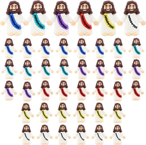 🔥 Little Jesus Figurines in Bulk, Pocket Jesus Loves You, Jesus Small Figures, Little Tiny Jesus Figures for Church Christmas Party Favors Baptism Gifts