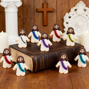 🔥 Little Jesus Figurines in Bulk, Pocket Jesus Loves You, Jesus Small Figures, Little Tiny Jesus Figures for Church Christmas Party Favors Baptism Gifts