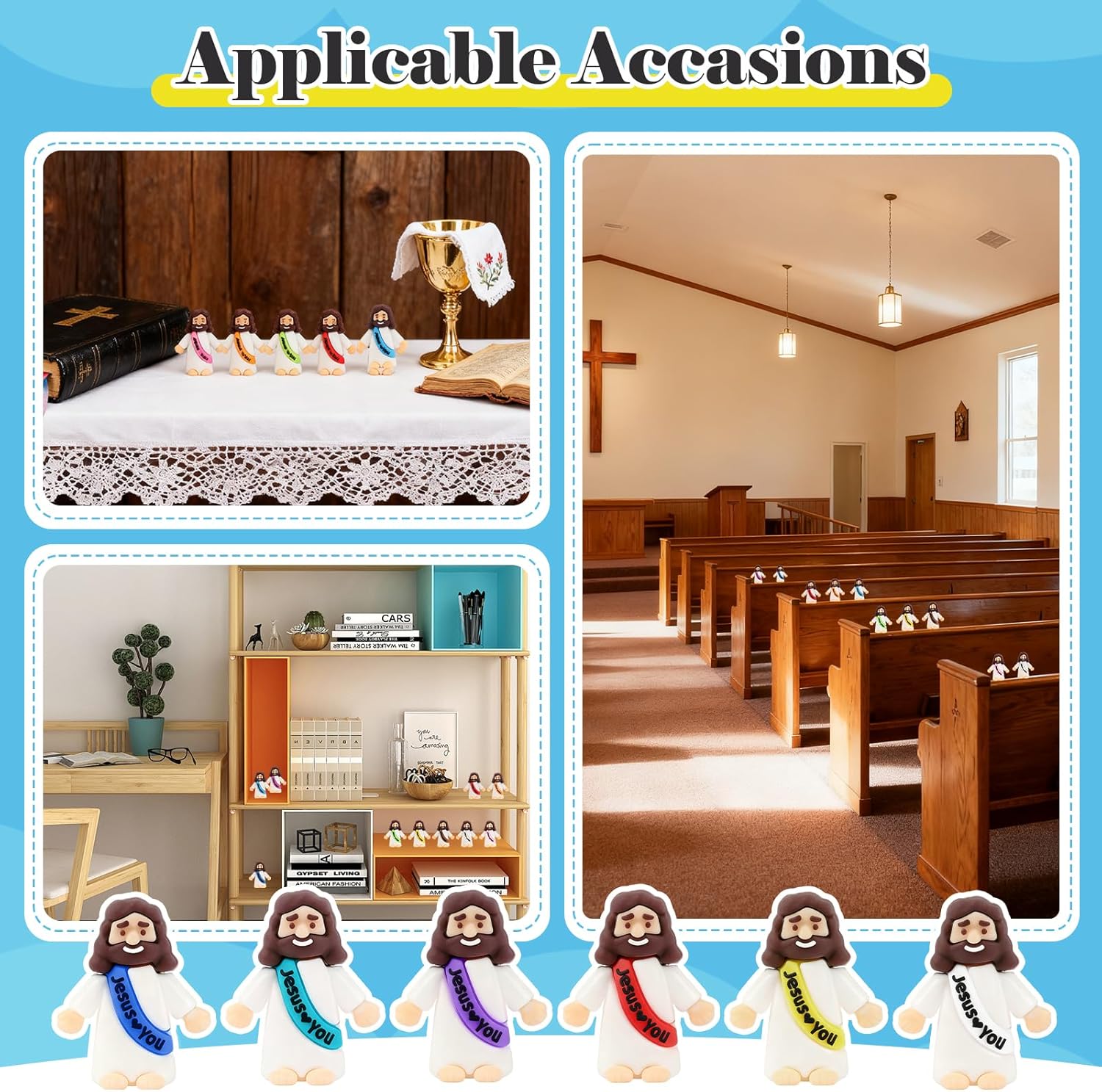 🔥 Little Jesus Figurines in Bulk, Pocket Jesus Loves You, Jesus Small Figures, Little Tiny Jesus Figures for Church Christmas Party Favors Baptism Gifts