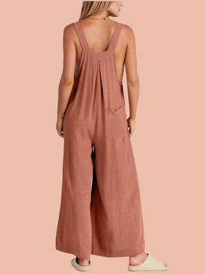Sleeveless Wide Leg Jumpsuit with Pockets