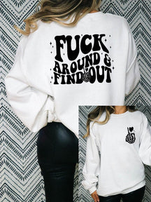 Women's Fuck Around And Find Out Reversible Print Sweatshirt