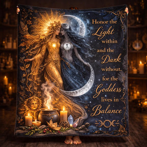 Celestial Sun and Moon Goddess Blanket for Wiccan and Pagan Yule Home Decor