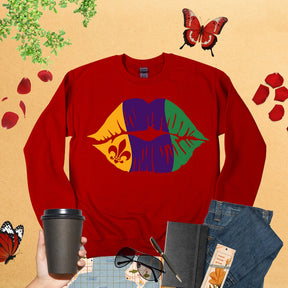 Mardi Grass Lips Sweatshirt