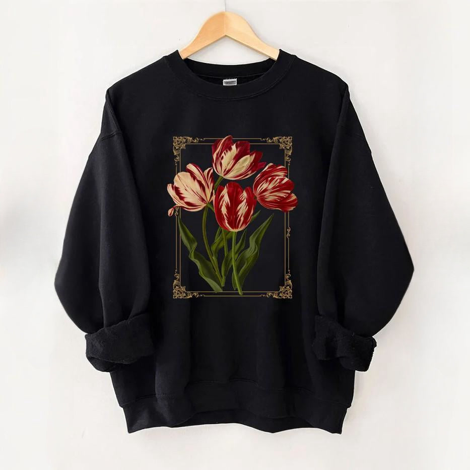 Flowers Dark Botanical Sweatshirt