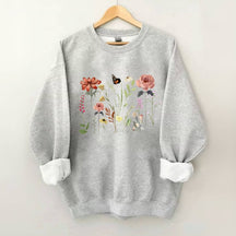 sweat-shirt botanique de fleurs sauvages vintage