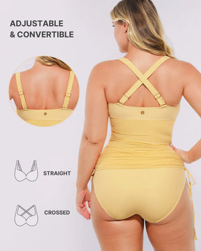 All-In-One Mesh Wrap Shaping Swimsuit