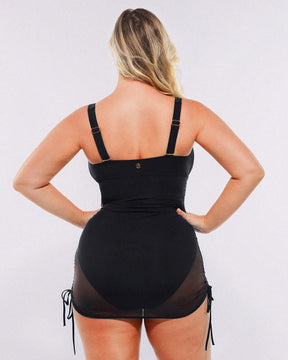 All-In-One Mesh Wrap Shaping Swimsuit