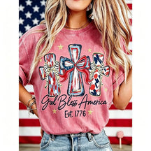 ⭐ God Bless America Women  T-Shirt - Vintage 250th Anniversary USA Gift Tee🎆