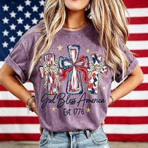 ⭐ God Bless America Women  T-Shirt - Vintage 250th Anniversary USA Gift Tee🎆