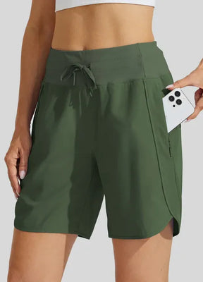 ⏰Hot Sale Women's Active 7 Inseam Athletic Long Running High Wasistband Shorts