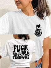 T-shirt imprimé réversible pour femmes Fuck Around And Discover