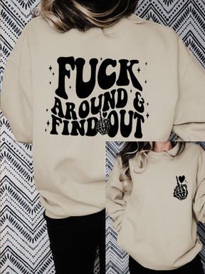 Women's Fuck Around And Find Out Reversible Print Sweatshirt