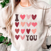 I Love You Heart Print Sweatshirt