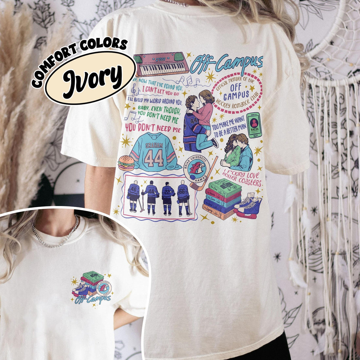 Comfort Colors Briar Hockey Shirt, Off-Campus£¬Campus Hockey, BookTok Romance T-Shirt£¨¸±±¾£©