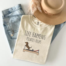 Comfort Colors Life Happens Pilates Helps T-shirt