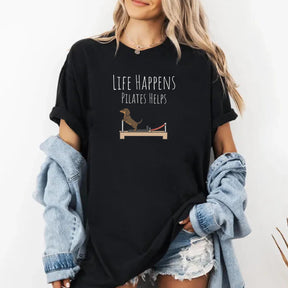 Comfort Colors Life Happens Pilates Helps T-shirt