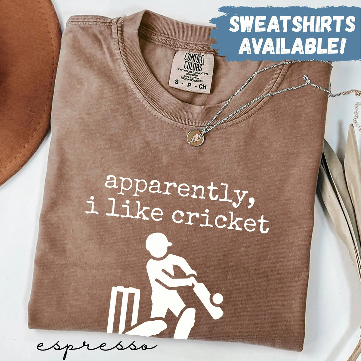 Comfort Colors Apparently I Like Cricket Shirt Funny Cricket Tee Sports Fan Gift Game Day T-Shirt