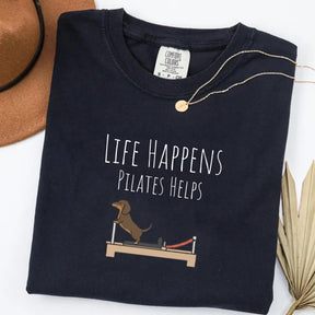 Comfort Colors Life Happens Pilates Helps T-shirt